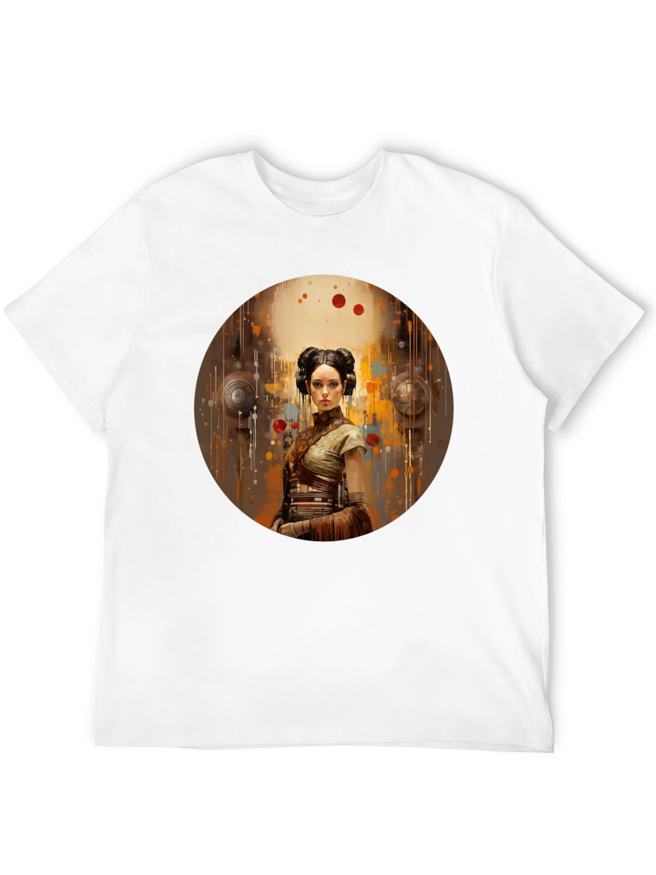 Sci-Fi Princess Graphic Tee - Soft Black Cotton Blend