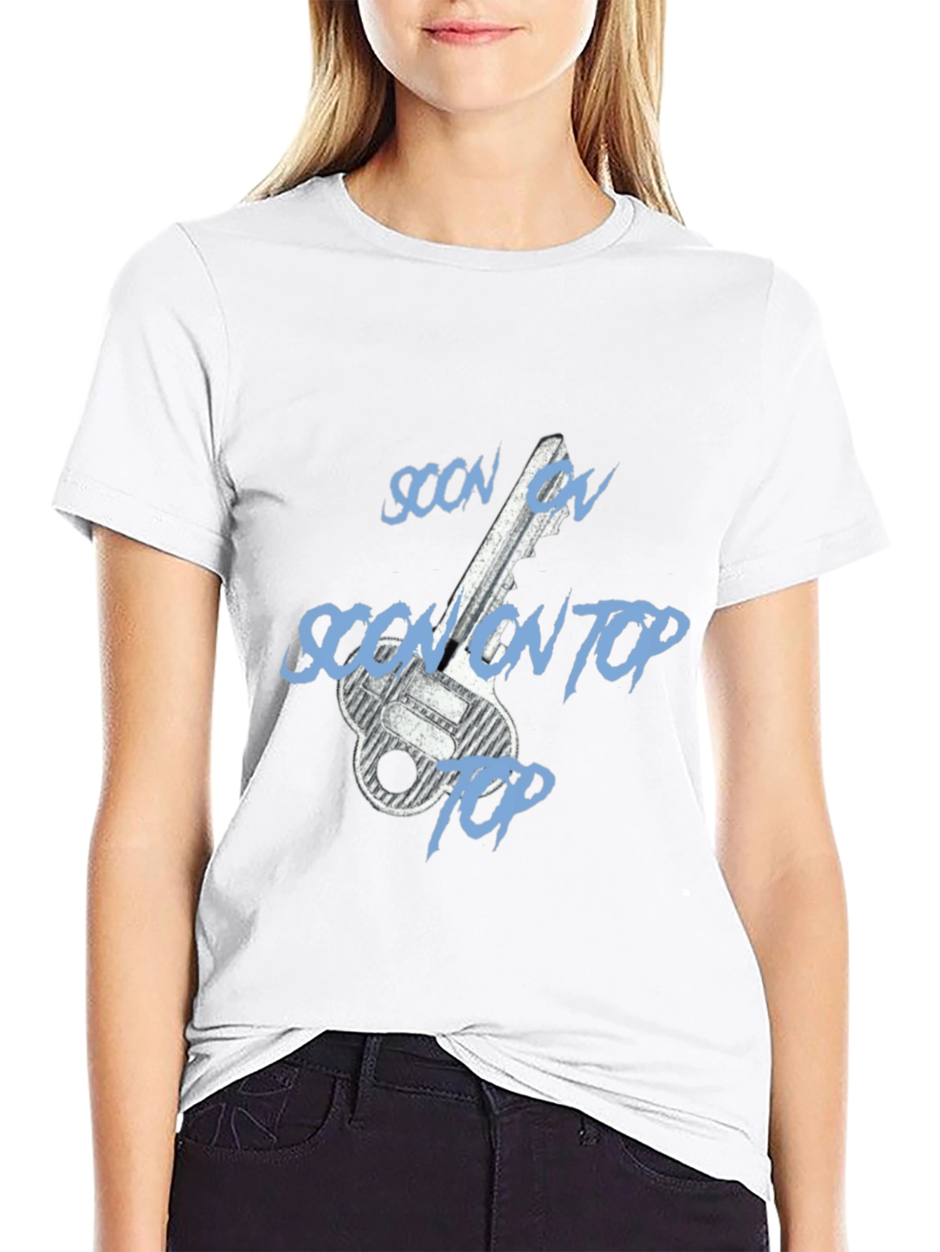 Soon On Top Key Design Black T-Shirt