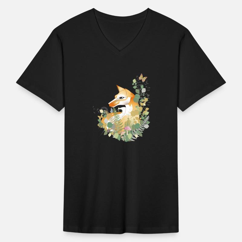 Hand-drawn beautiful fox in the meadow