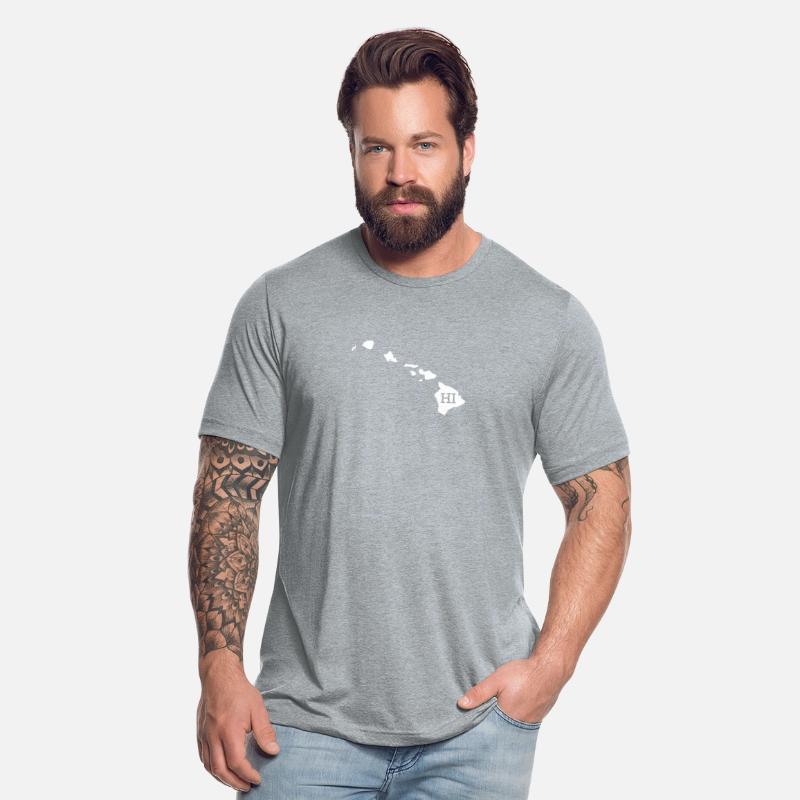 Hawaii White State Map HI
