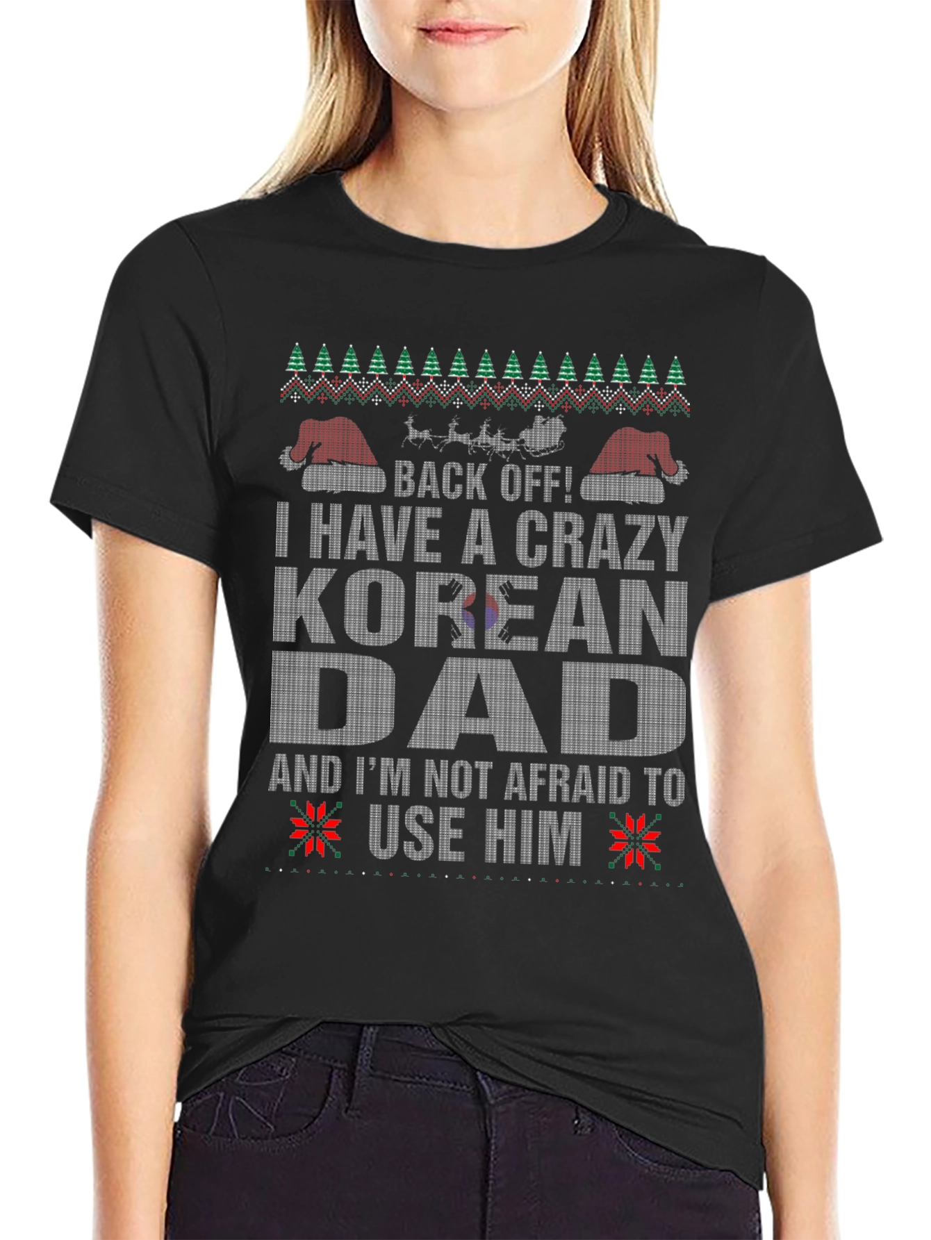 Crazy Korean Dad Ugly Christmas T-Shirt