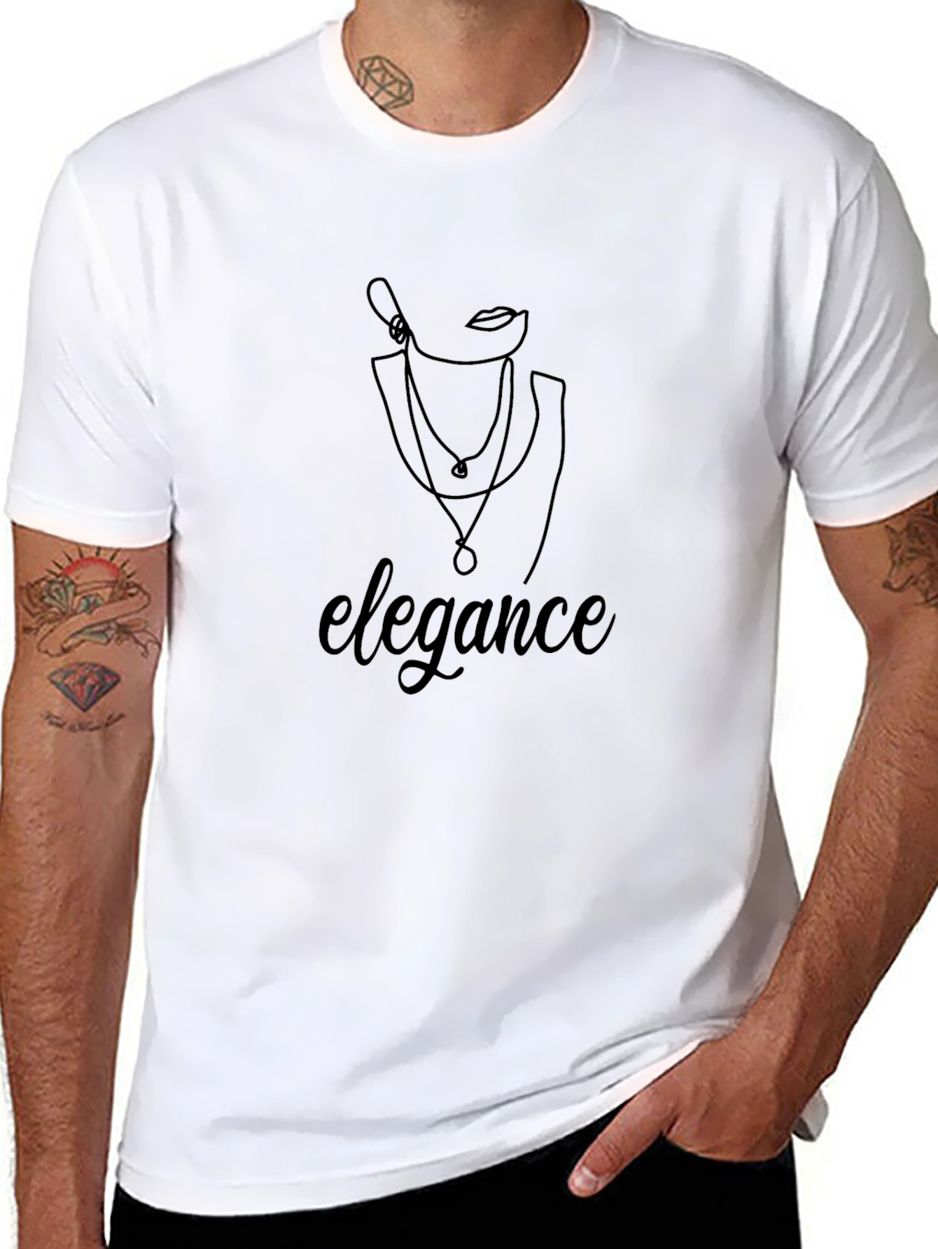 Elegant Woman Graphic Black T-Shirt - Stylish Fashion Tee