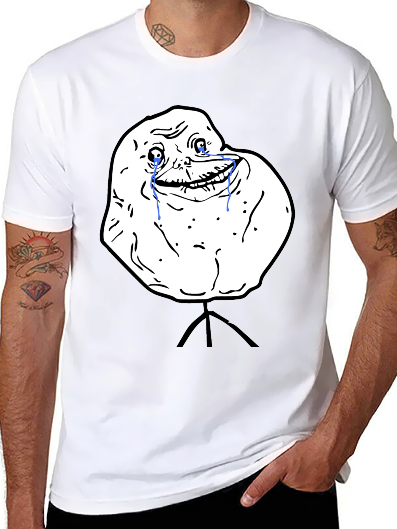 Forever Alone Meme Black T-Shirt