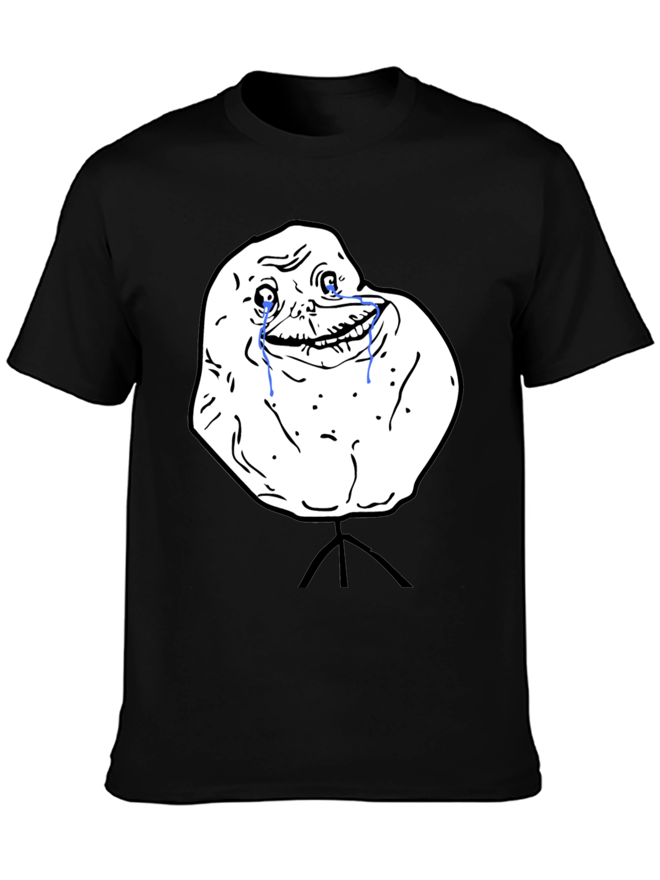 Forever Alone Meme Black T-Shirt