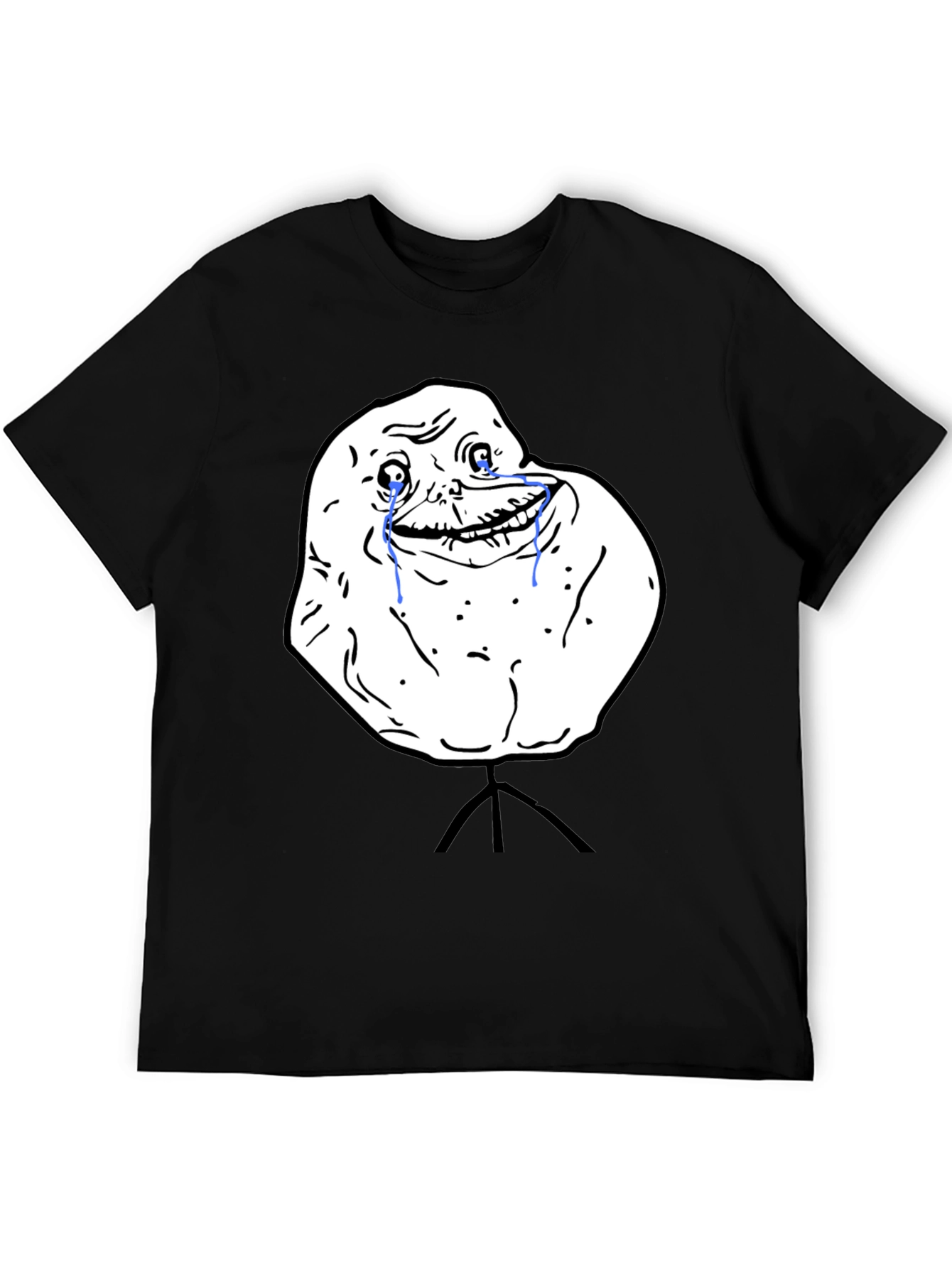 Forever Alone Meme Black T-Shirt