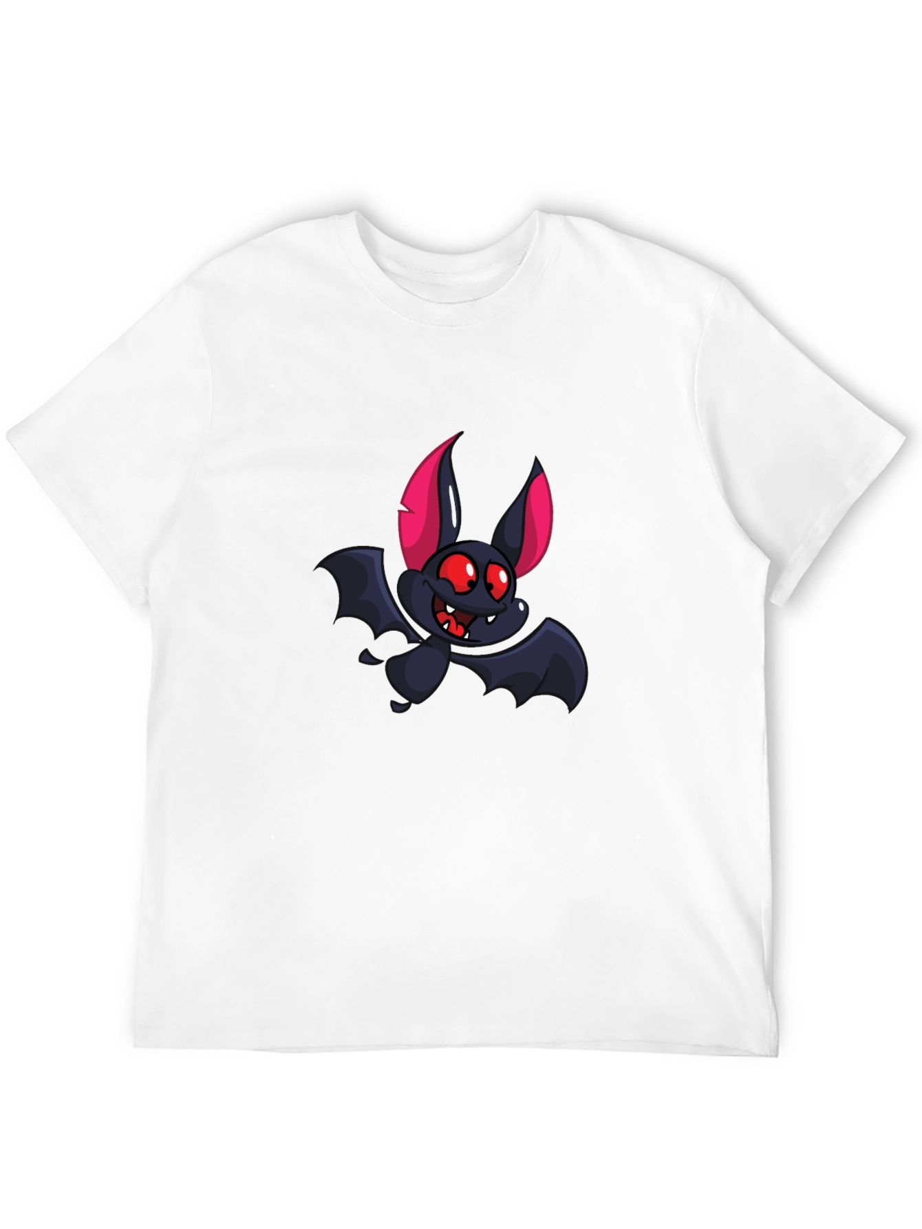 Cartoon Bat Graphic Tee - Black T-Shirt