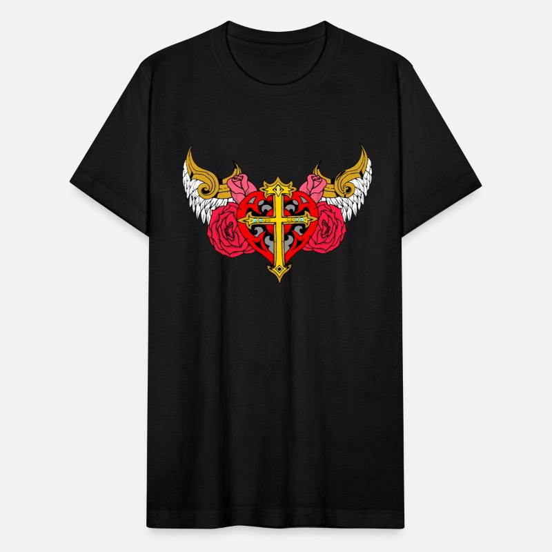 heart cross angel