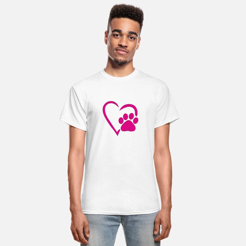 heart dog paw dog mom t-shirt