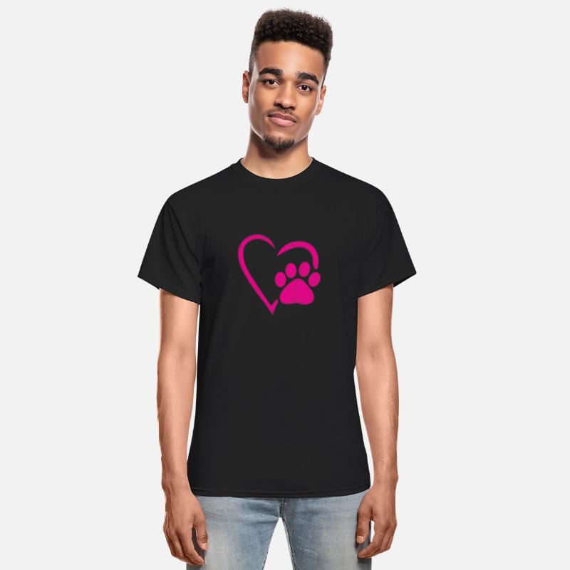heart dog paw dog mom t-shirt