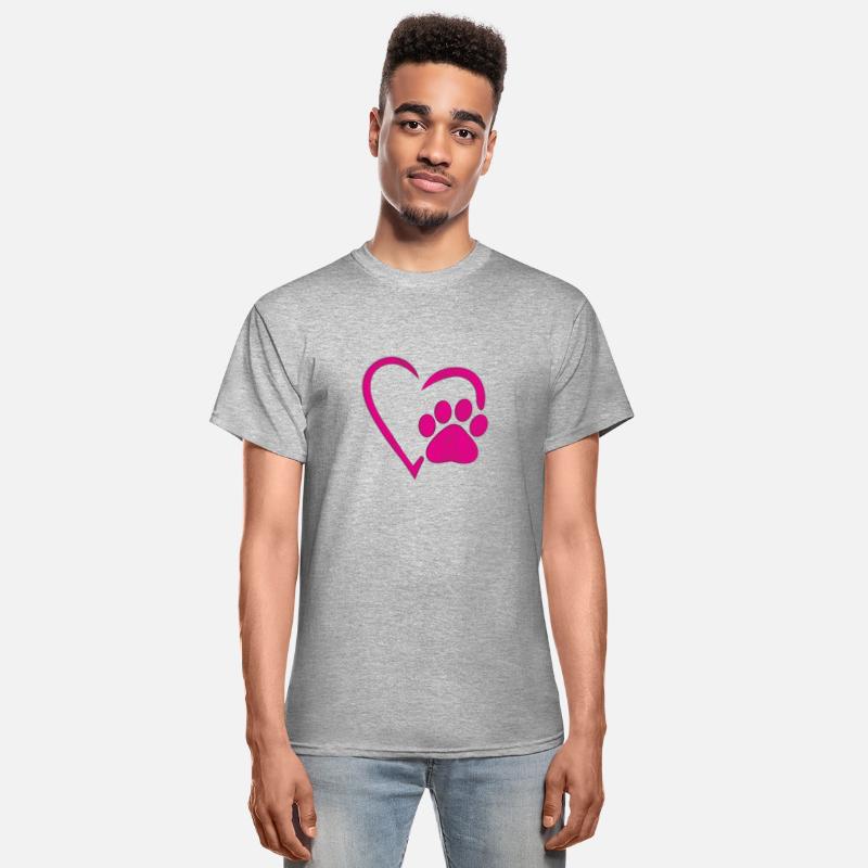 heart dog paw dog mom t-shirt
