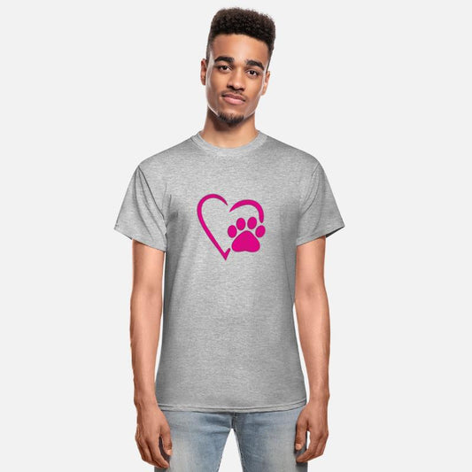 heart dog paw dog mom t-shirt