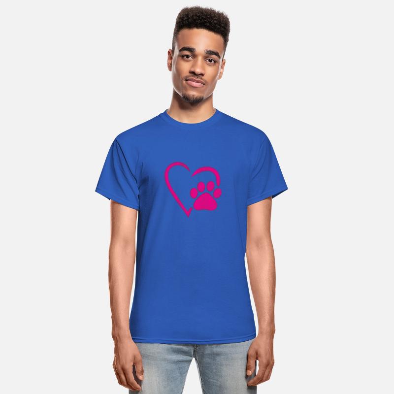 heart dog paw dog mom t-shirt