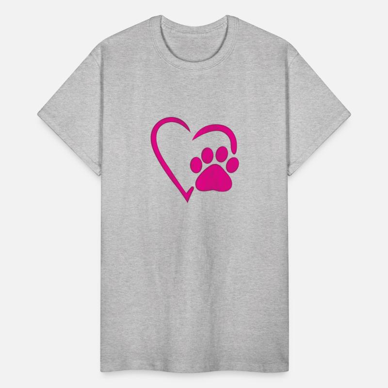heart dog paw dog mom t-shirt