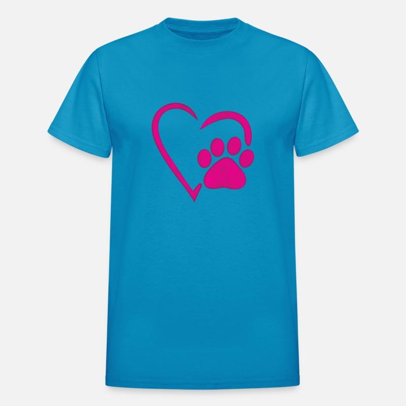 heart dog paw dog mom t-shirt