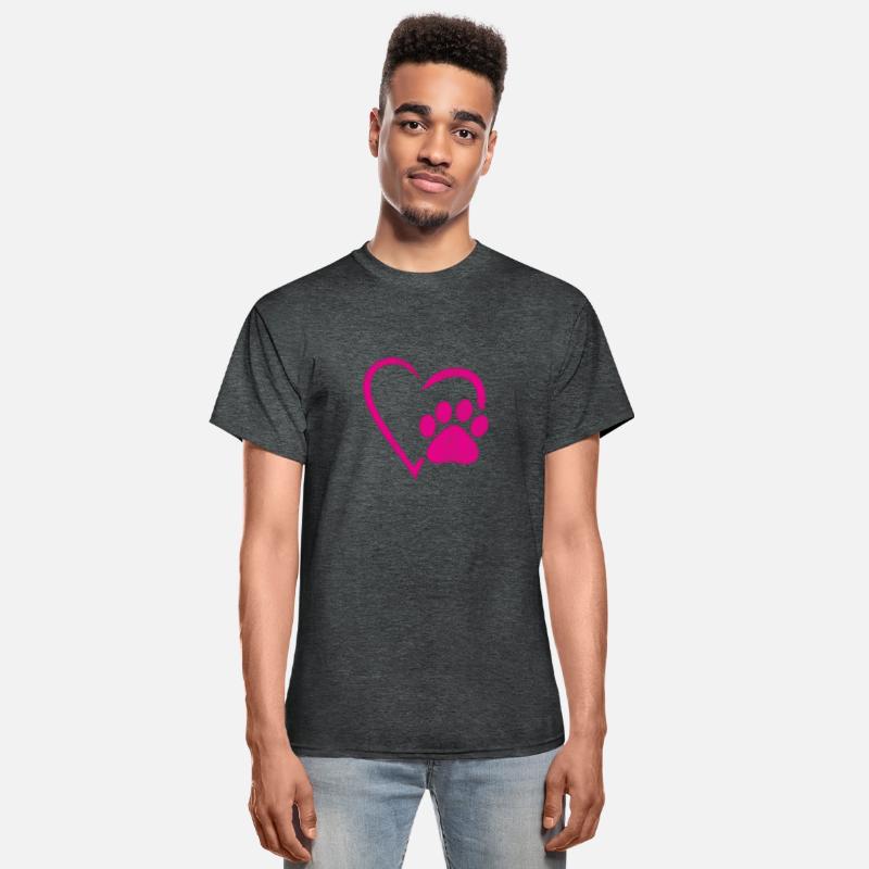 heart dog paw dog mom t-shirt