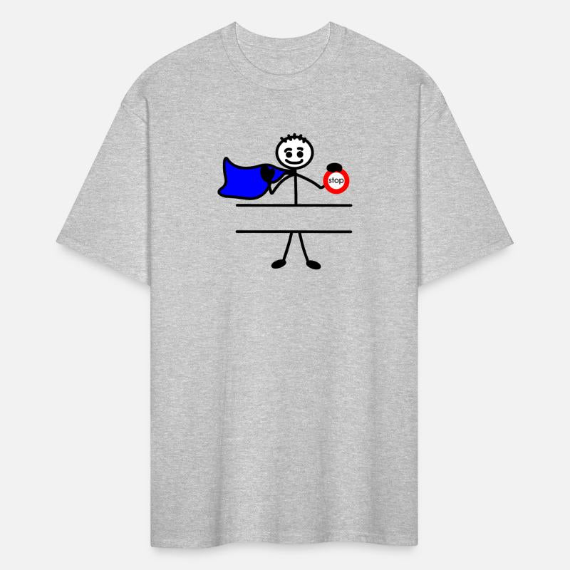 Hero with cape and sign stop