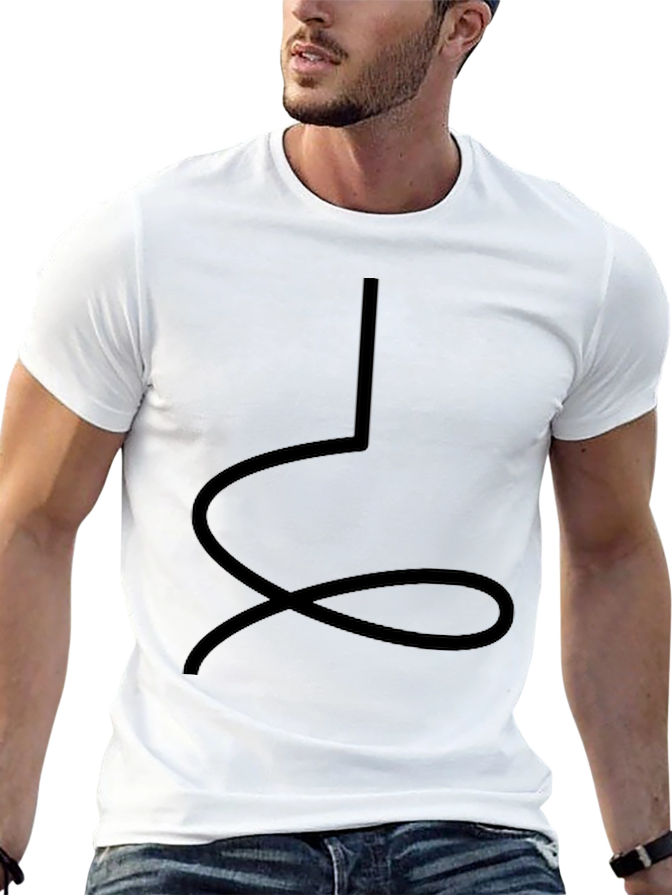 Abstract Black Graphic Tee - Casual Style