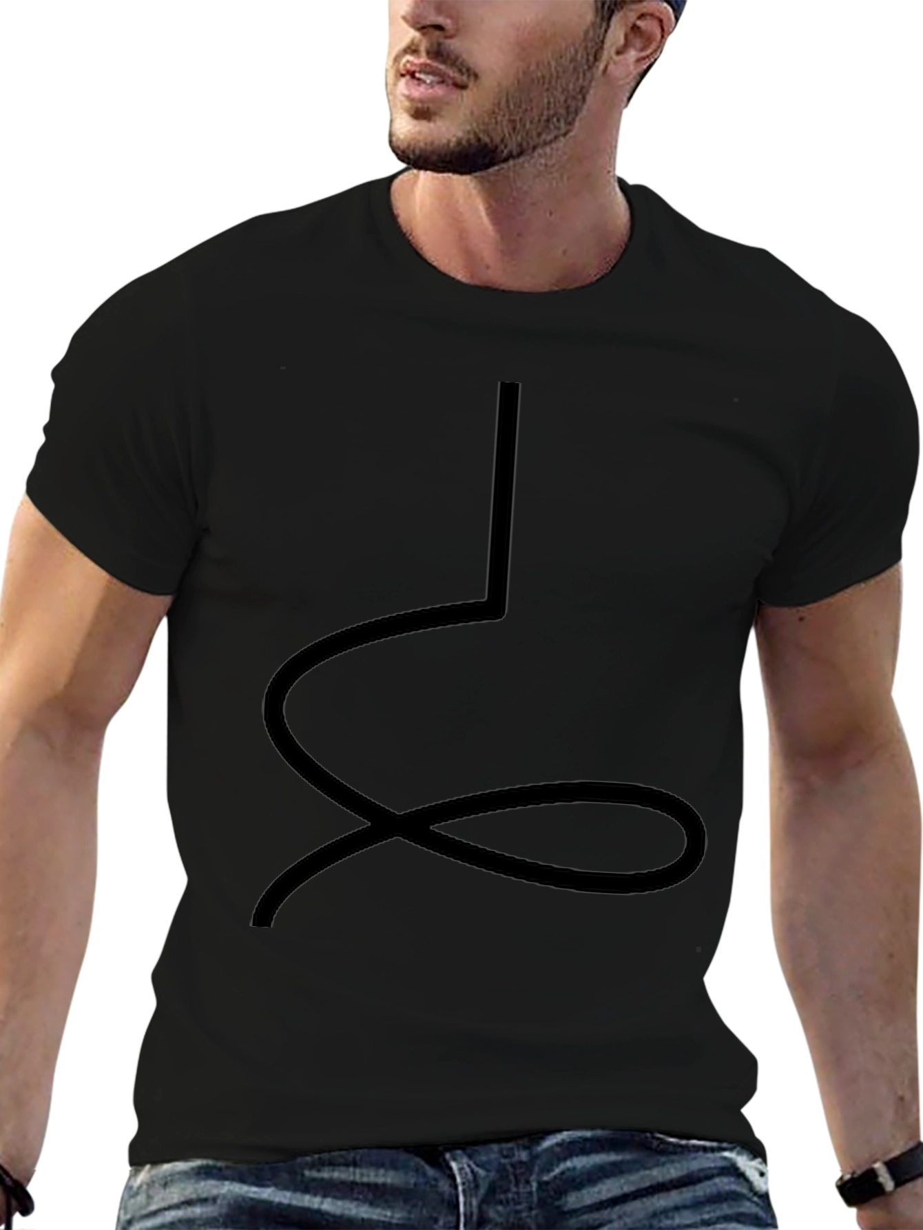 Abstract Black Graphic Tee - Casual Style