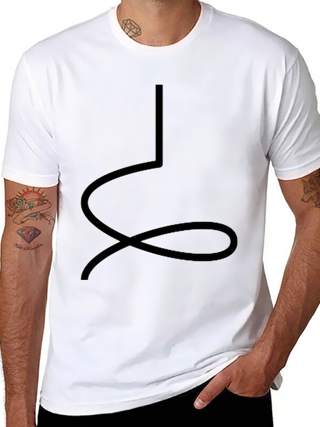 Abstract Black Graphic Tee - Casual Style