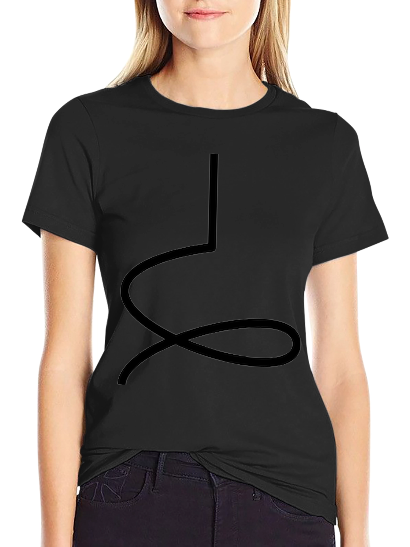 Abstract Black Graphic Tee - Casual Style