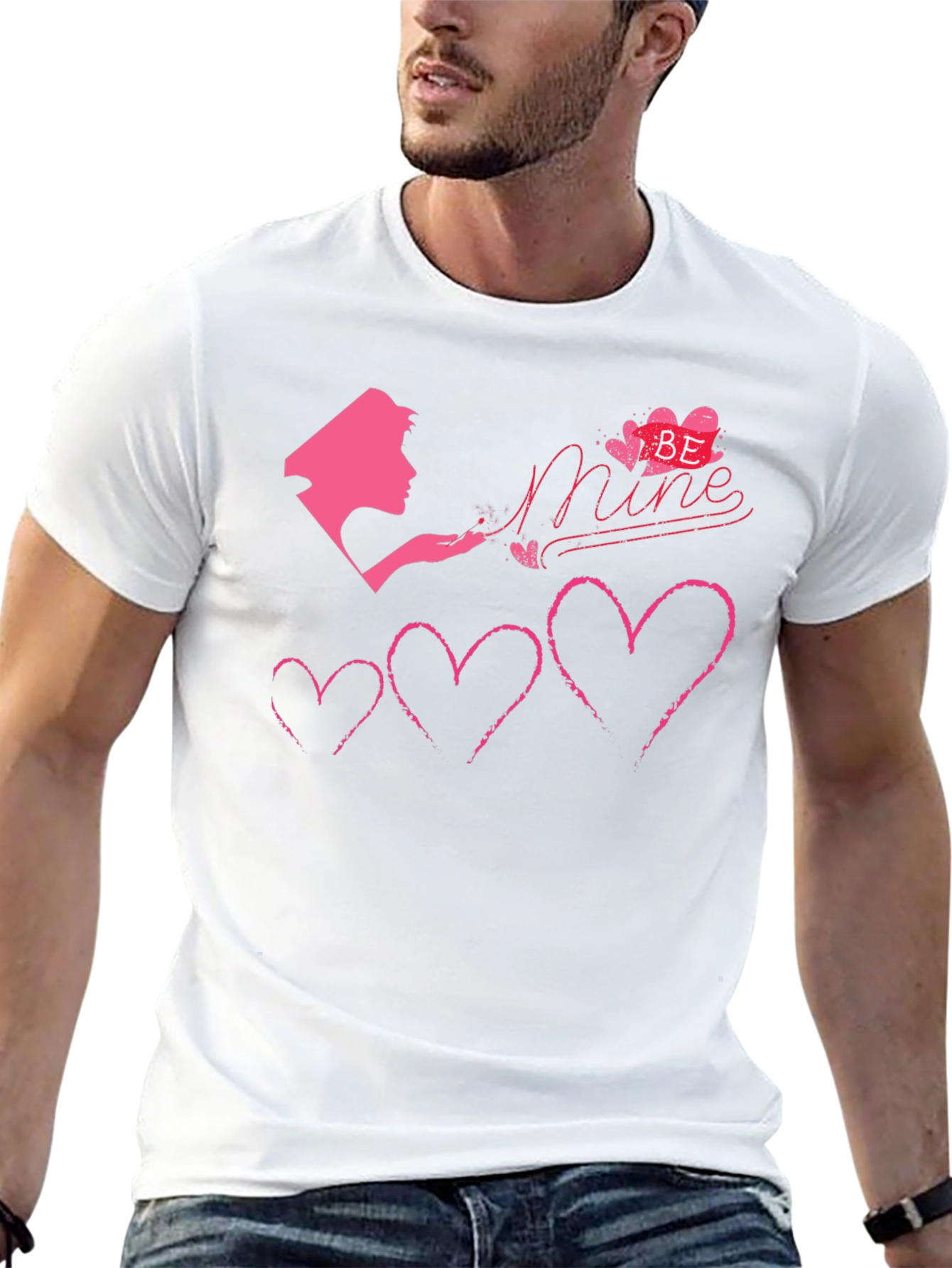 Be Mine Hearts T-Shirt - Romantic Graphic Tee