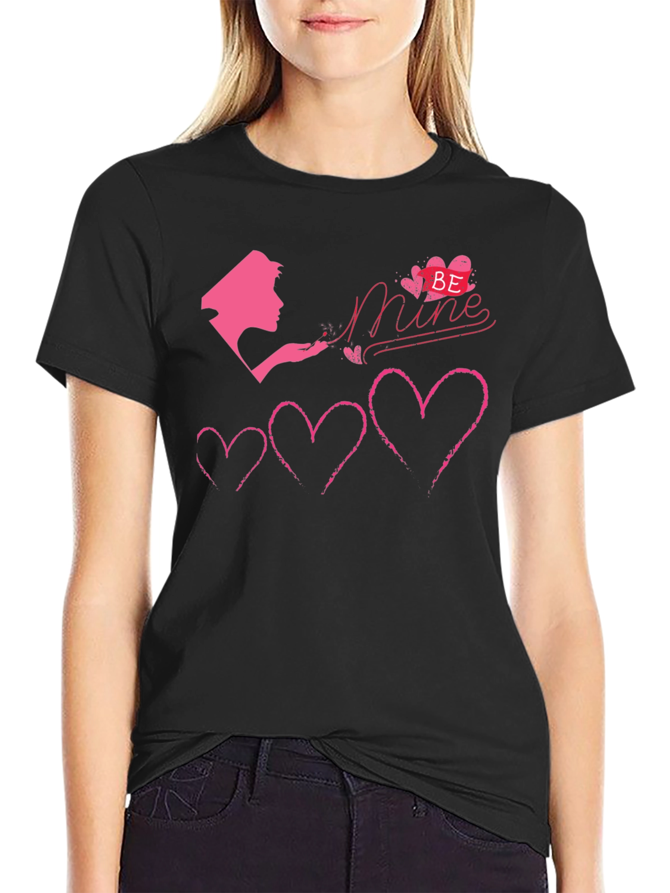 Be Mine Hearts T-Shirt - Romantic Graphic Tee