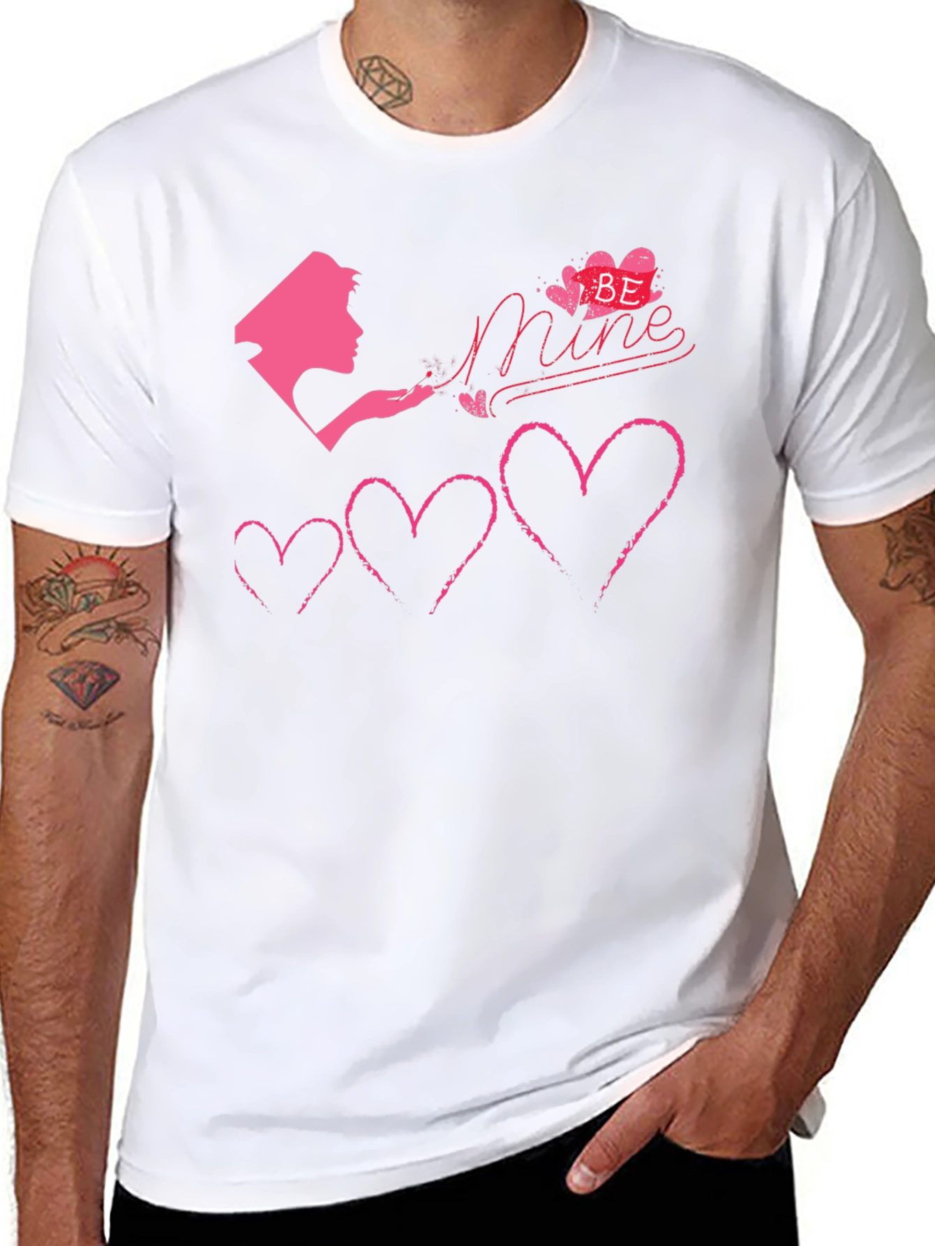 Be Mine Hearts T-Shirt - Romantic Graphic Tee