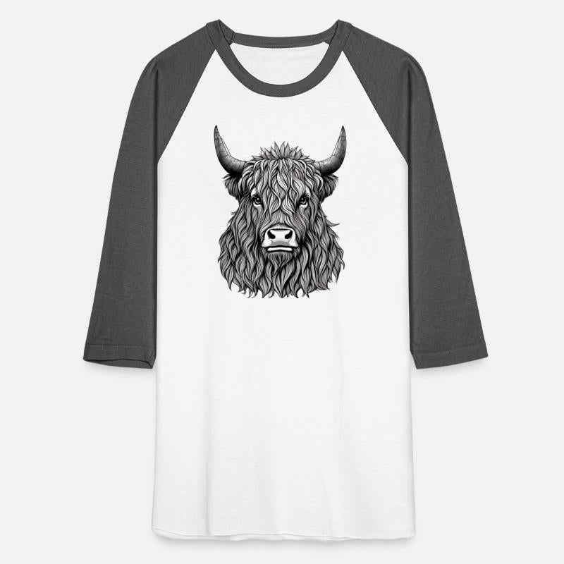 Highland Bull Illustration BW