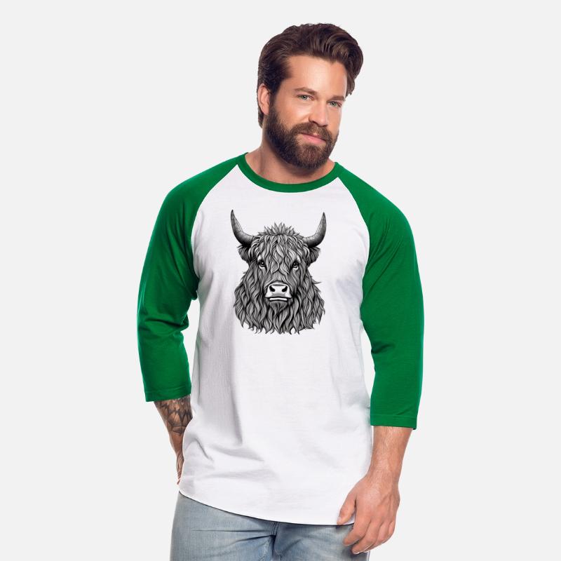 Highland Bull Illustration BW