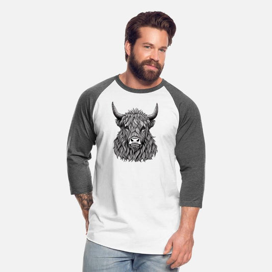 Highland Bull Illustration BW