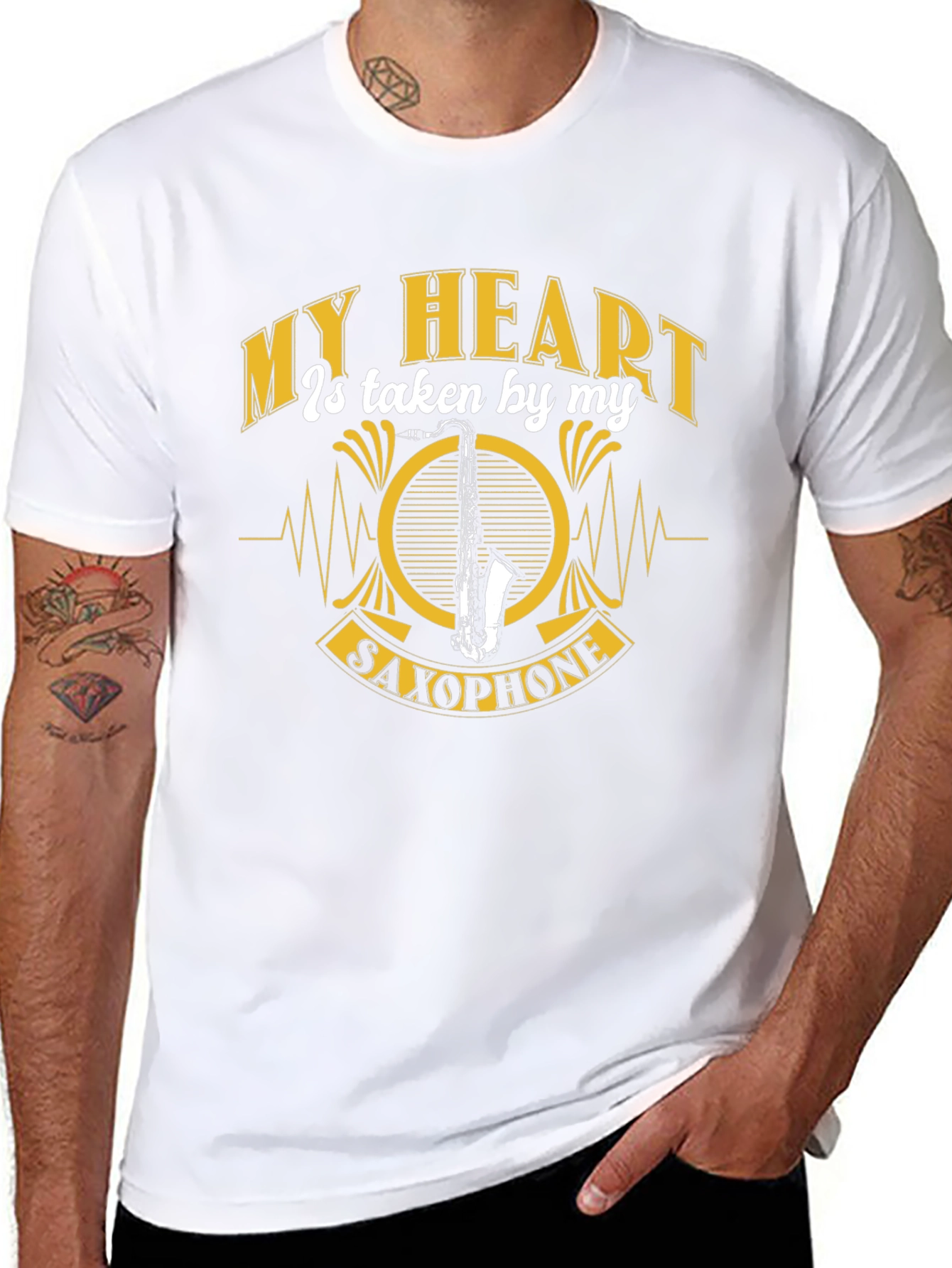 My Heart Saxophone Graphic Tee