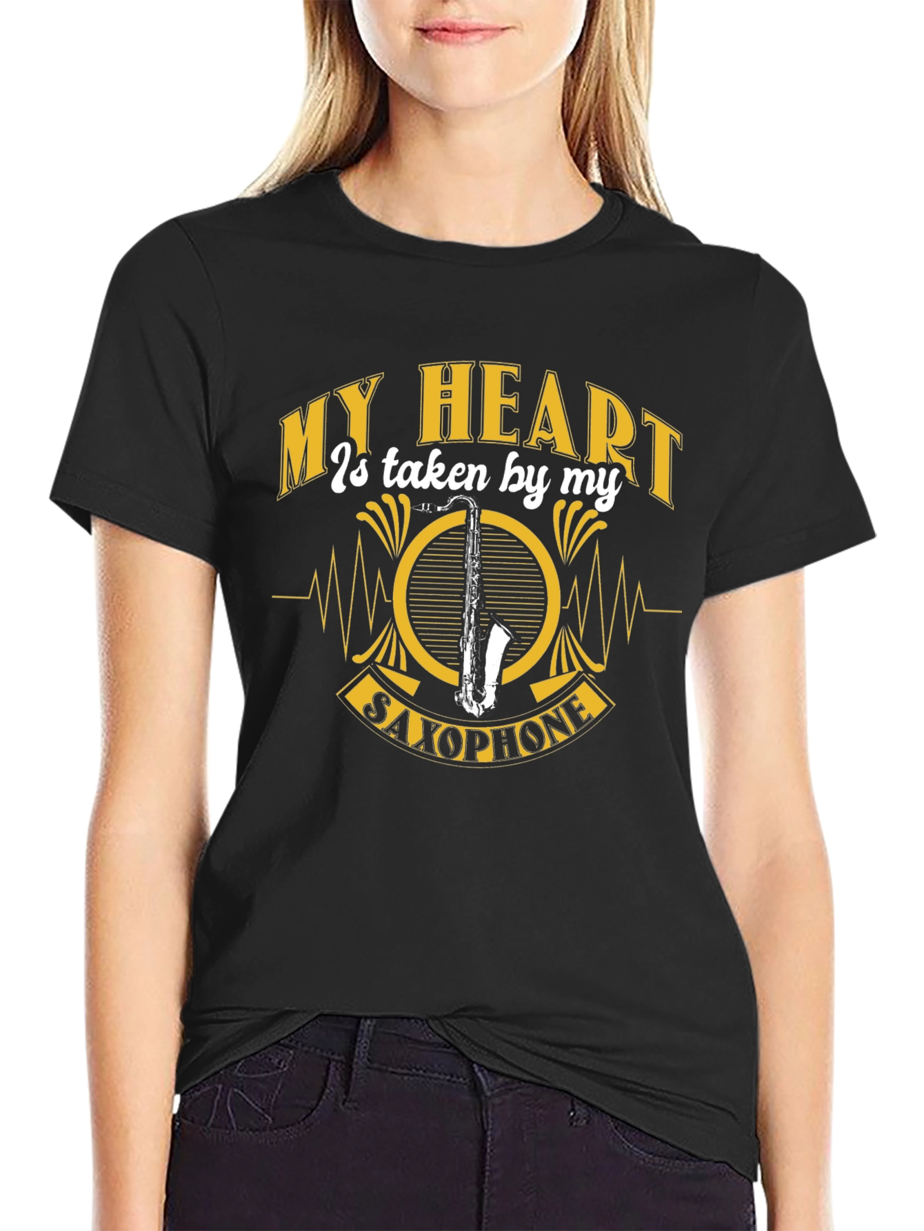 My Heart Saxophone Graphic Tee