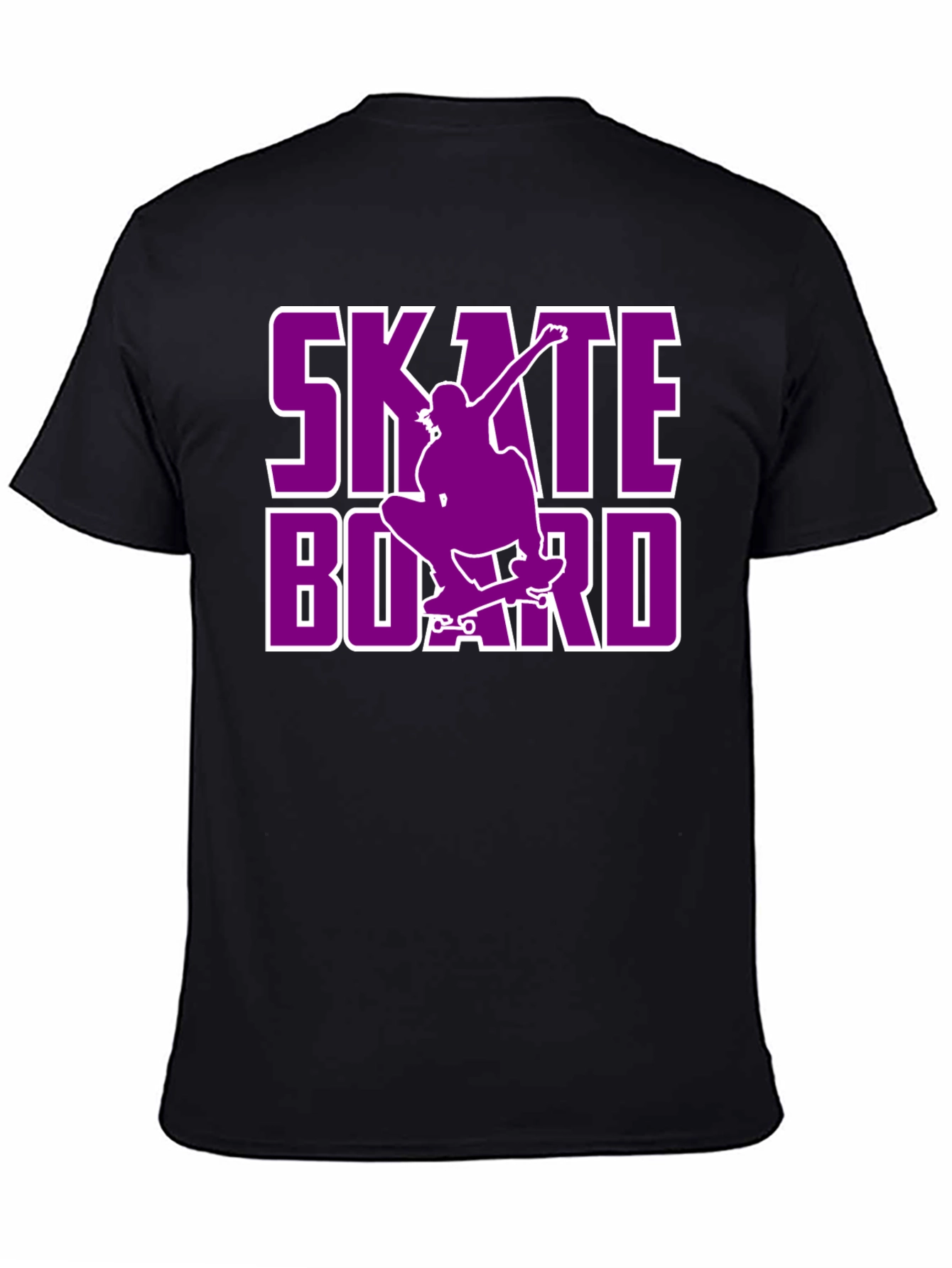 Skateboard Graphic Tee - Black Cotton