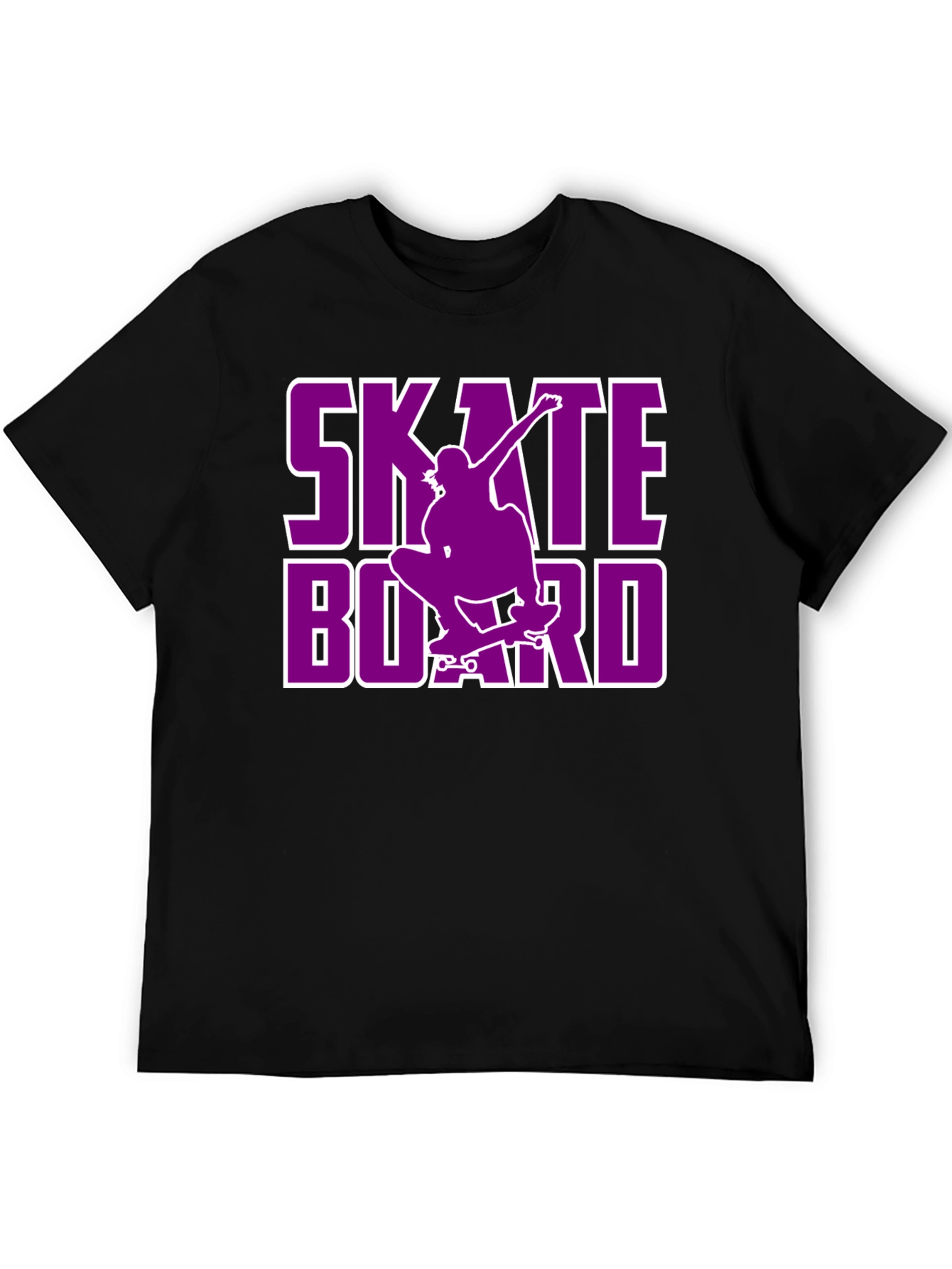 Skateboard Graphic Tee - Black Cotton