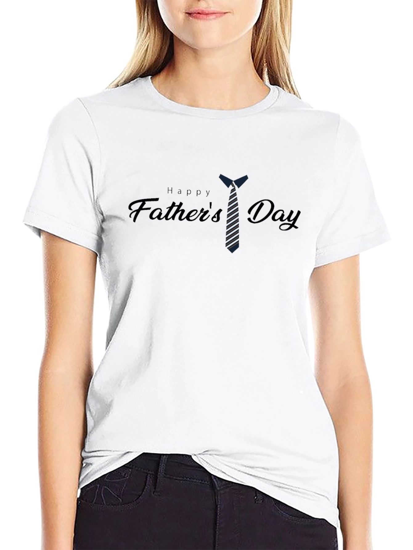Happy Fathers Day Black Graphic T-Shirt