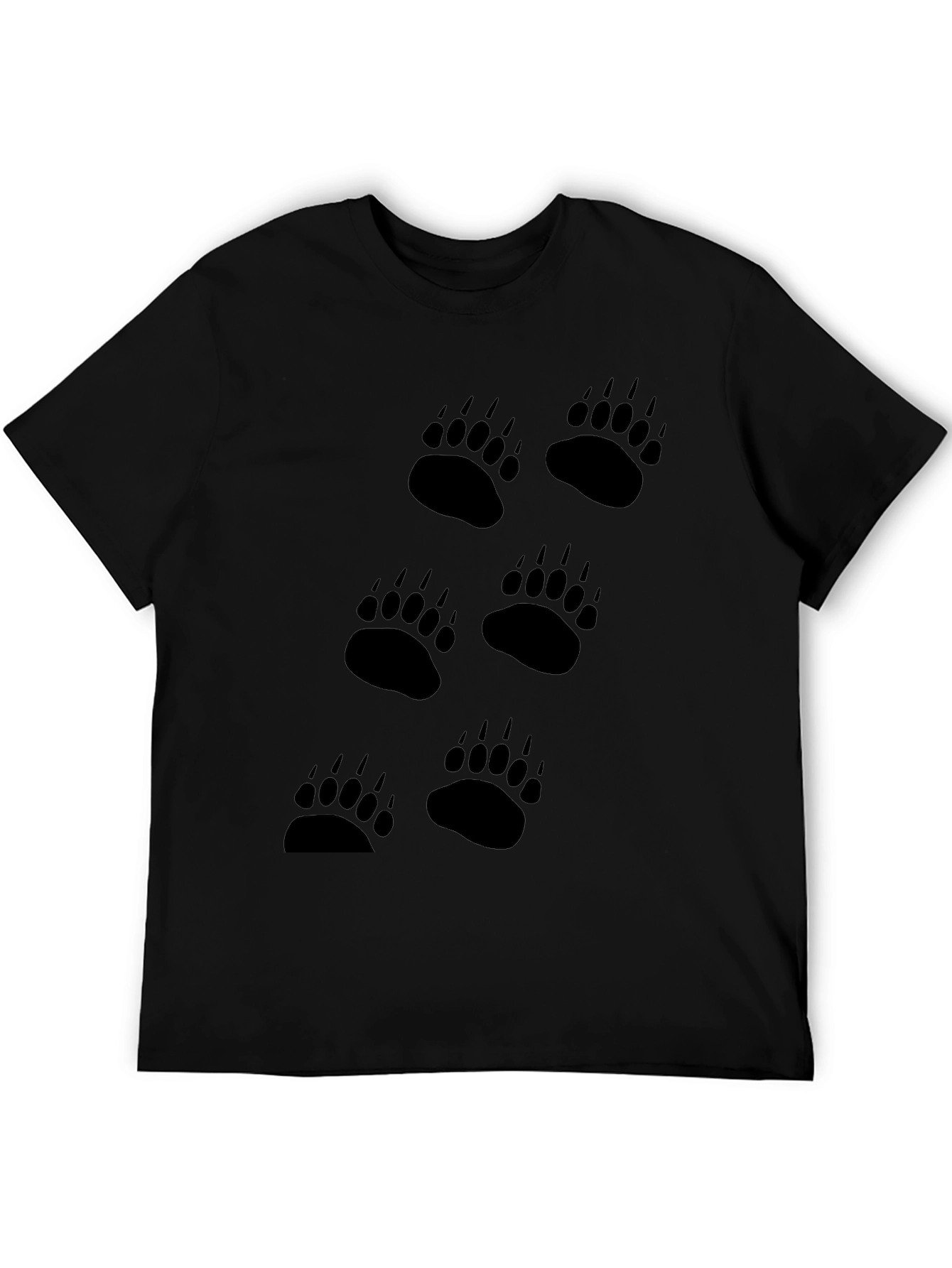 Black Bear Paw Print T-Shirt - Mens Graphic Tee