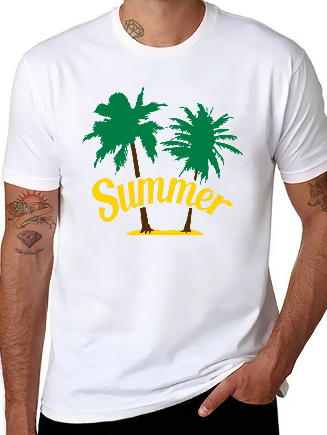 Summer Palm Tree Graphic T-Shirt