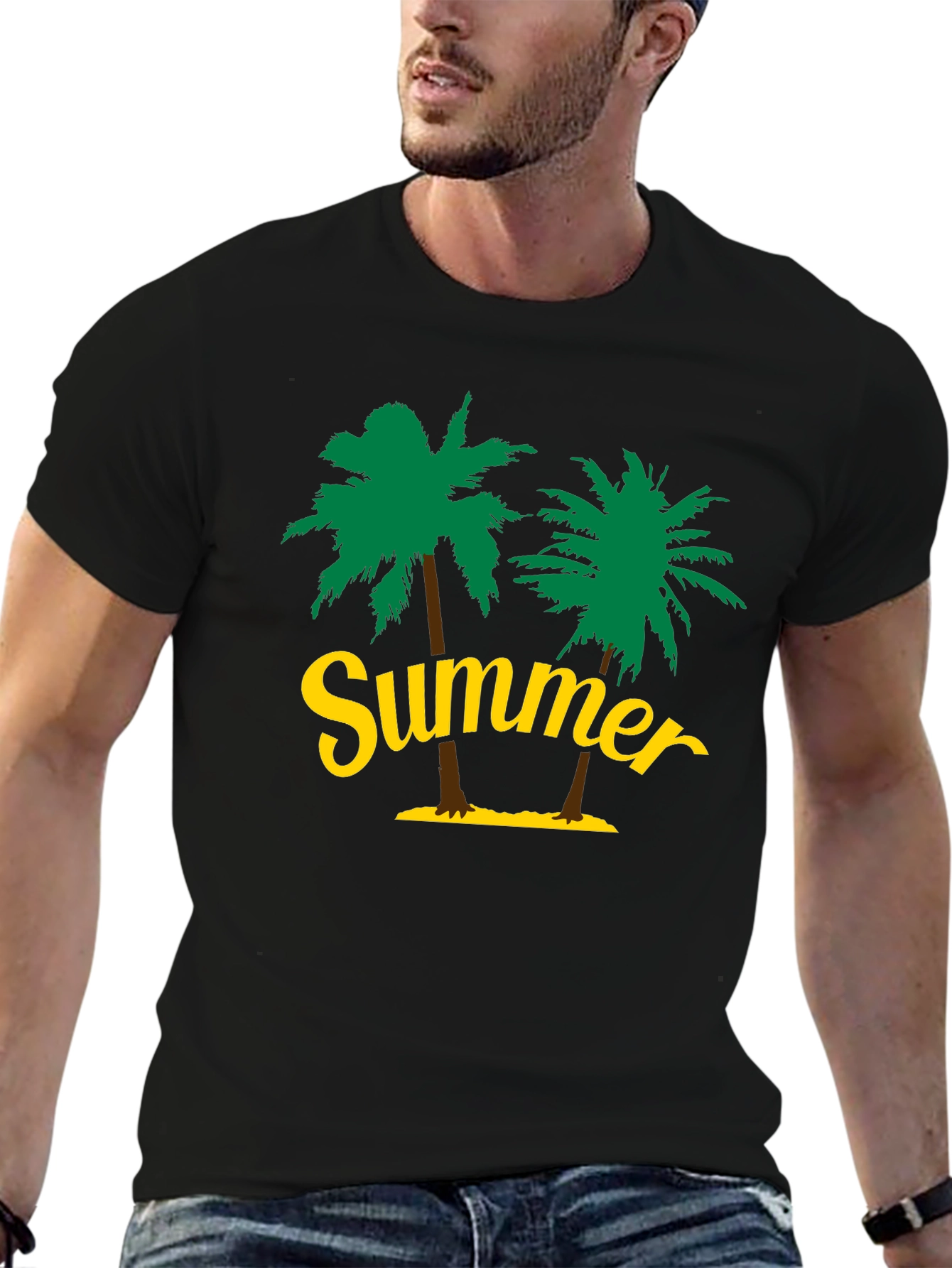 Summer Palm Tree Graphic T-Shirt
