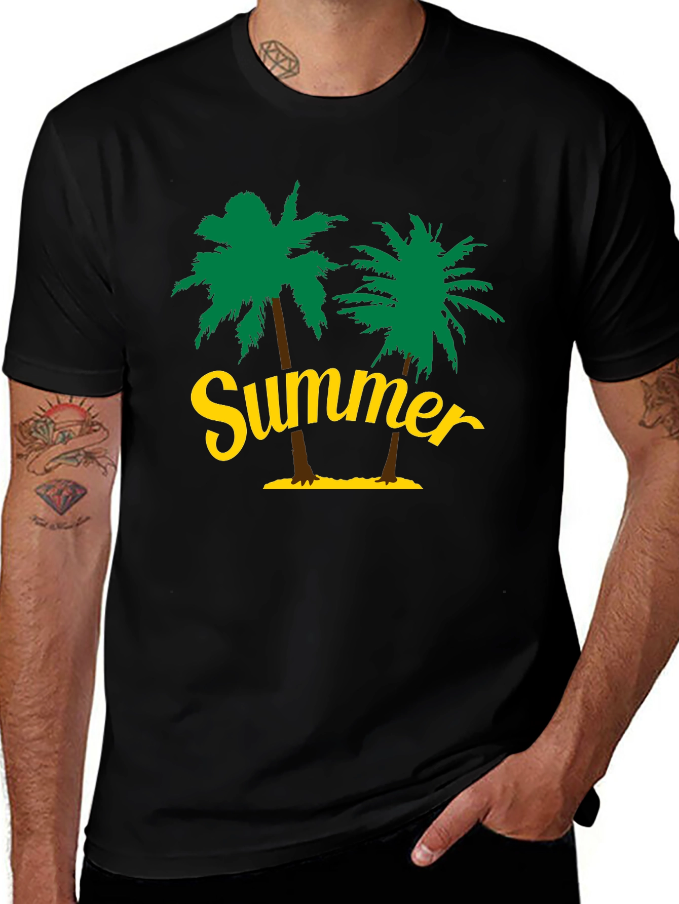Summer Palm Tree Graphic T-Shirt