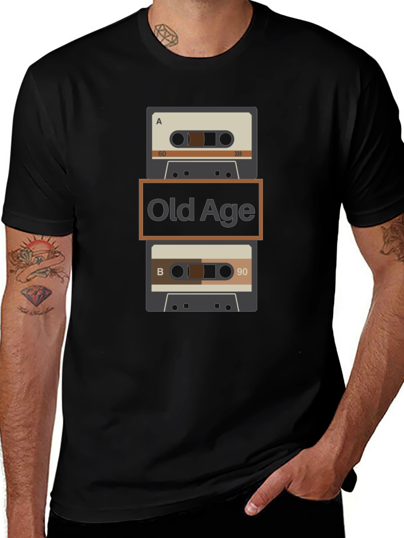 Retro Old Age Cassette Tape Graphic Tee