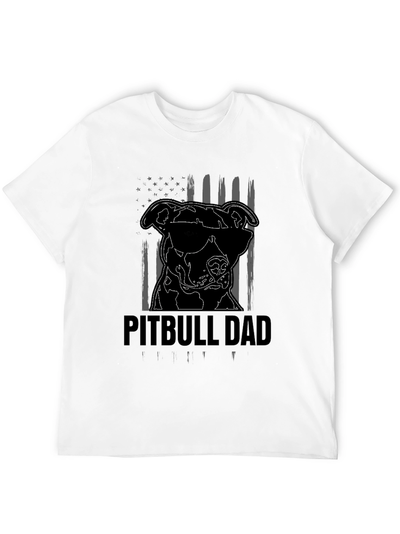 Pitbull Dad T-Shirt: Cool Dog with American Flag