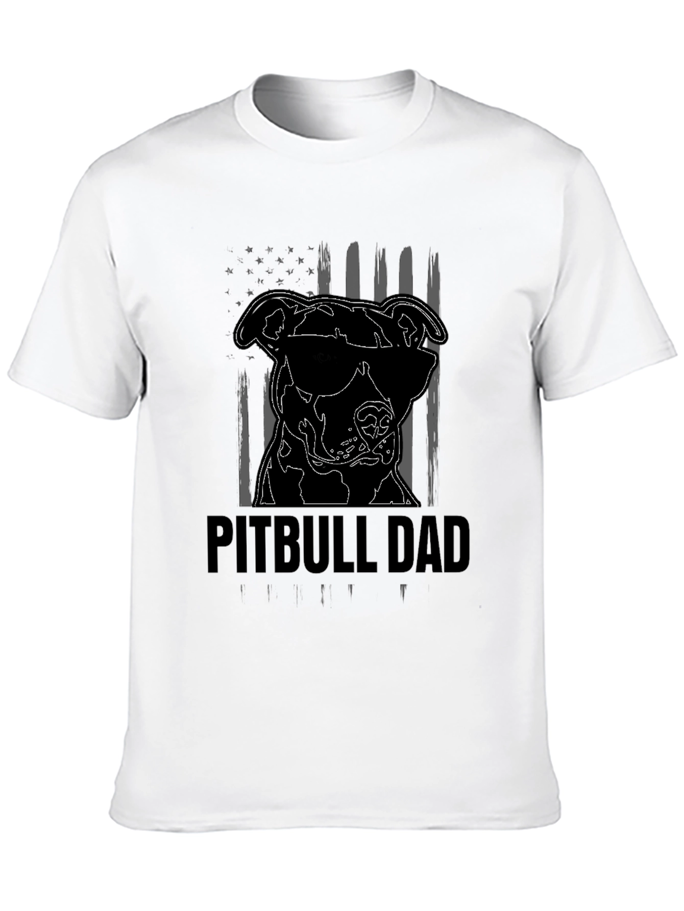 Pitbull Dad T-Shirt: Cool Dog with American Flag