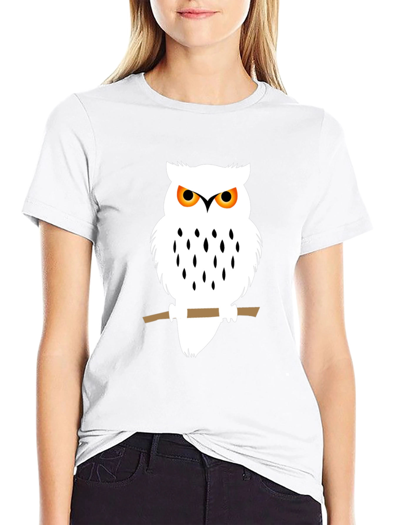 Owl Graphic Black T-Shirt - Unique Bird Design