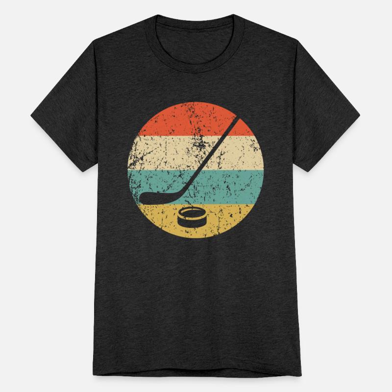 Hockey Stick and Puck Icon Retro Hockey