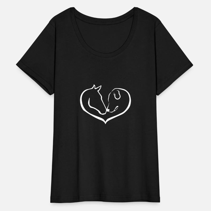 horse dog love heart kiss horse