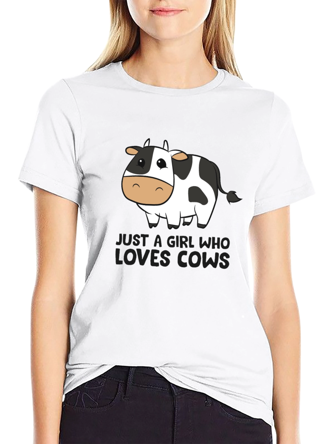 Just a Girl Who Loves Cows Graphic Tee