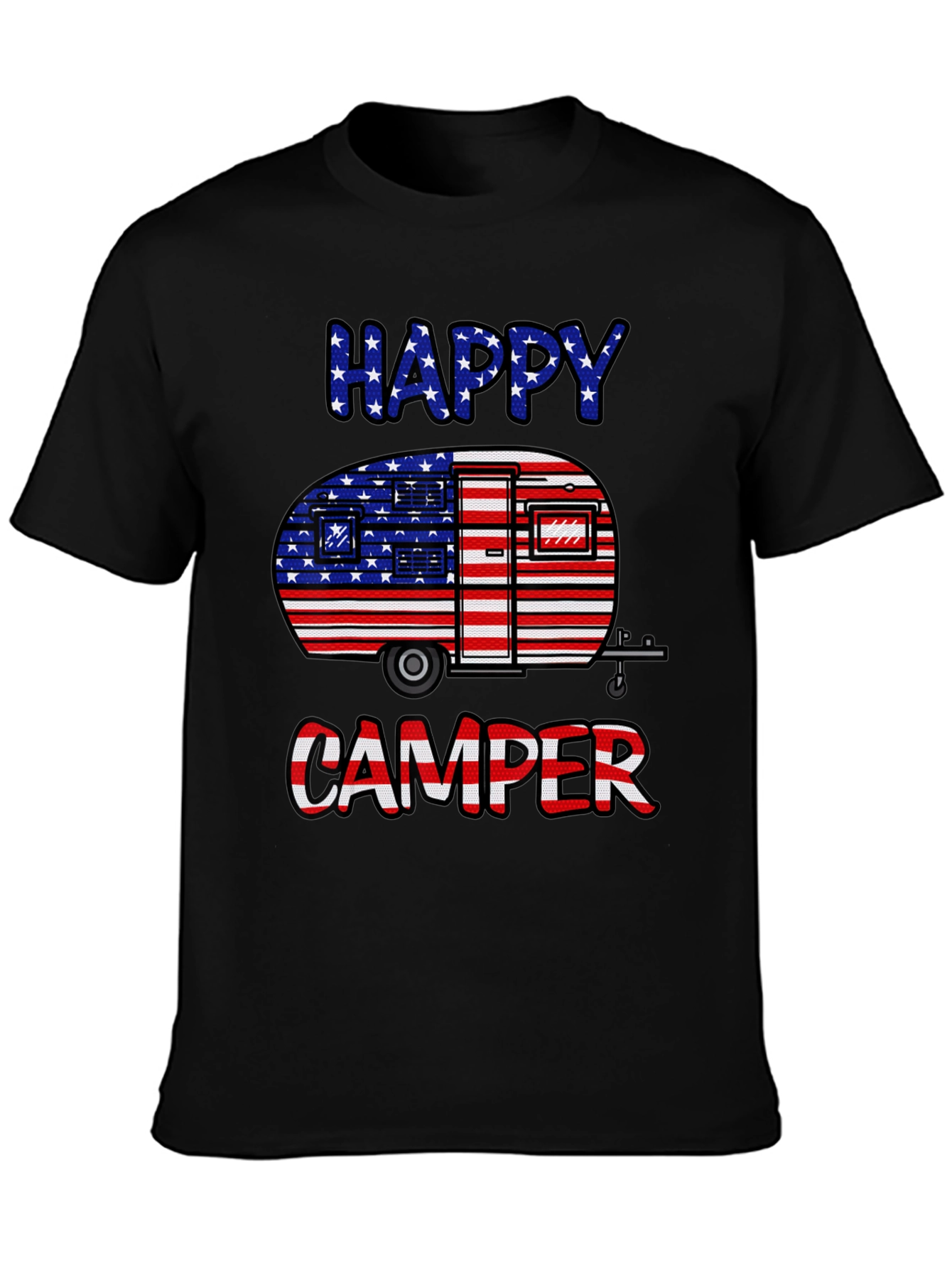 Happy Camper USA Flag Graphic Tee