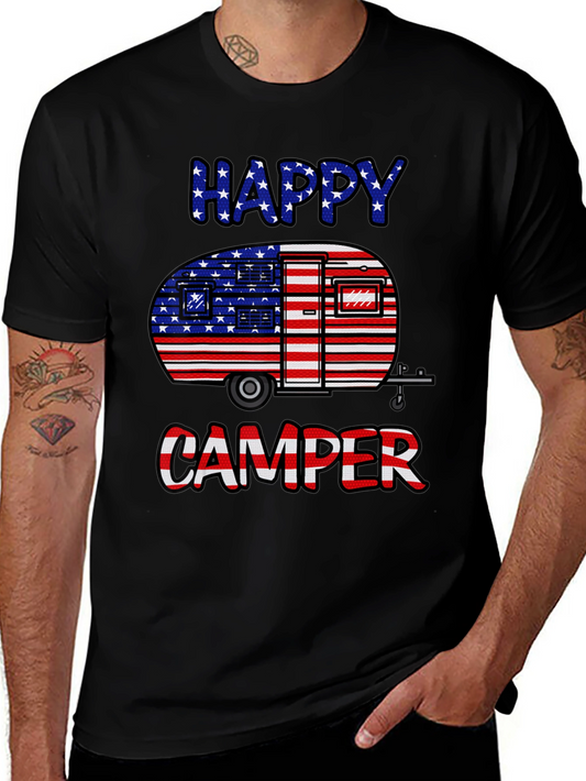 Happy Camper USA Flag Graphic Tee