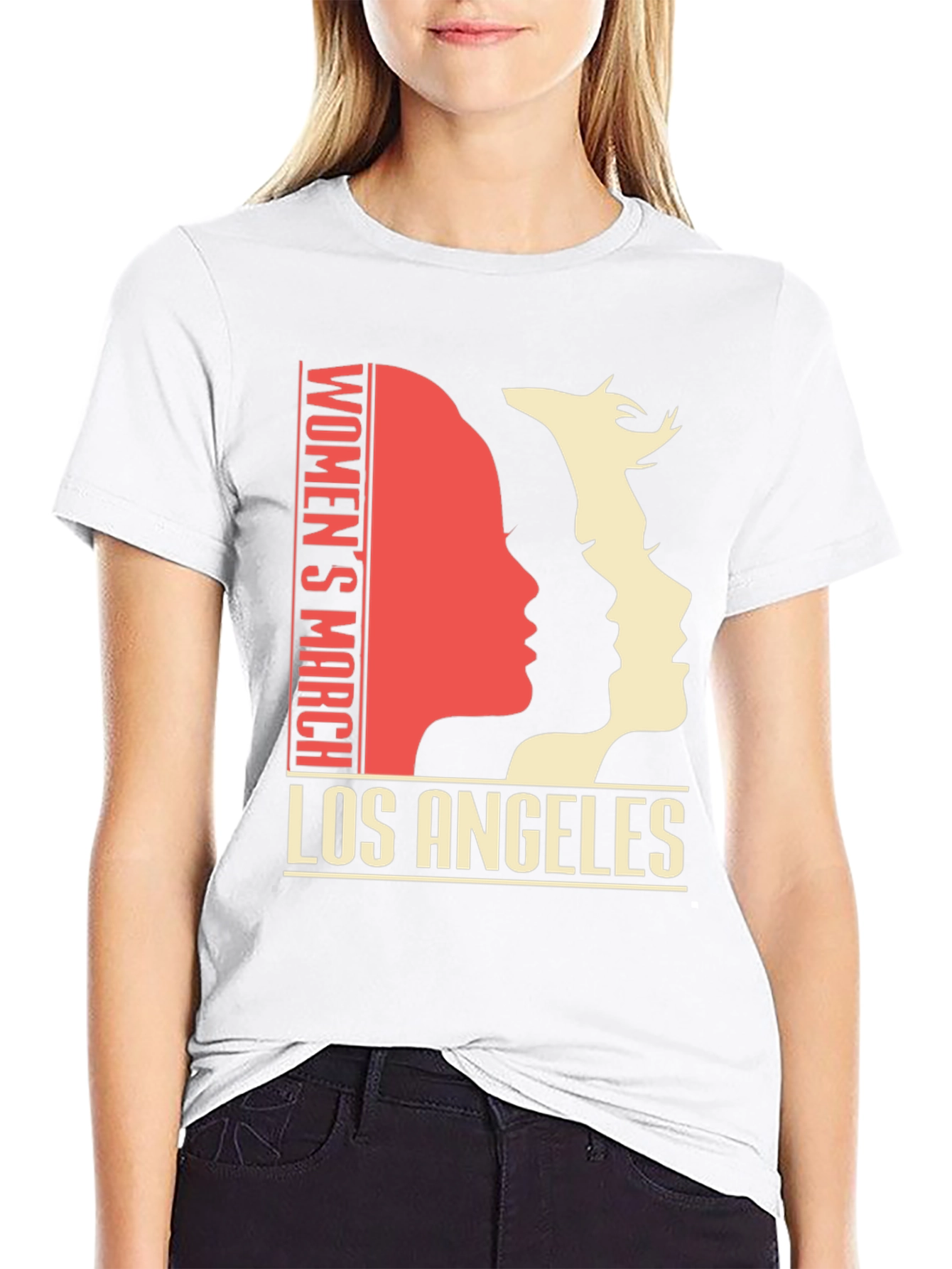 Womens March Los Angeles Graphic Tee - Black