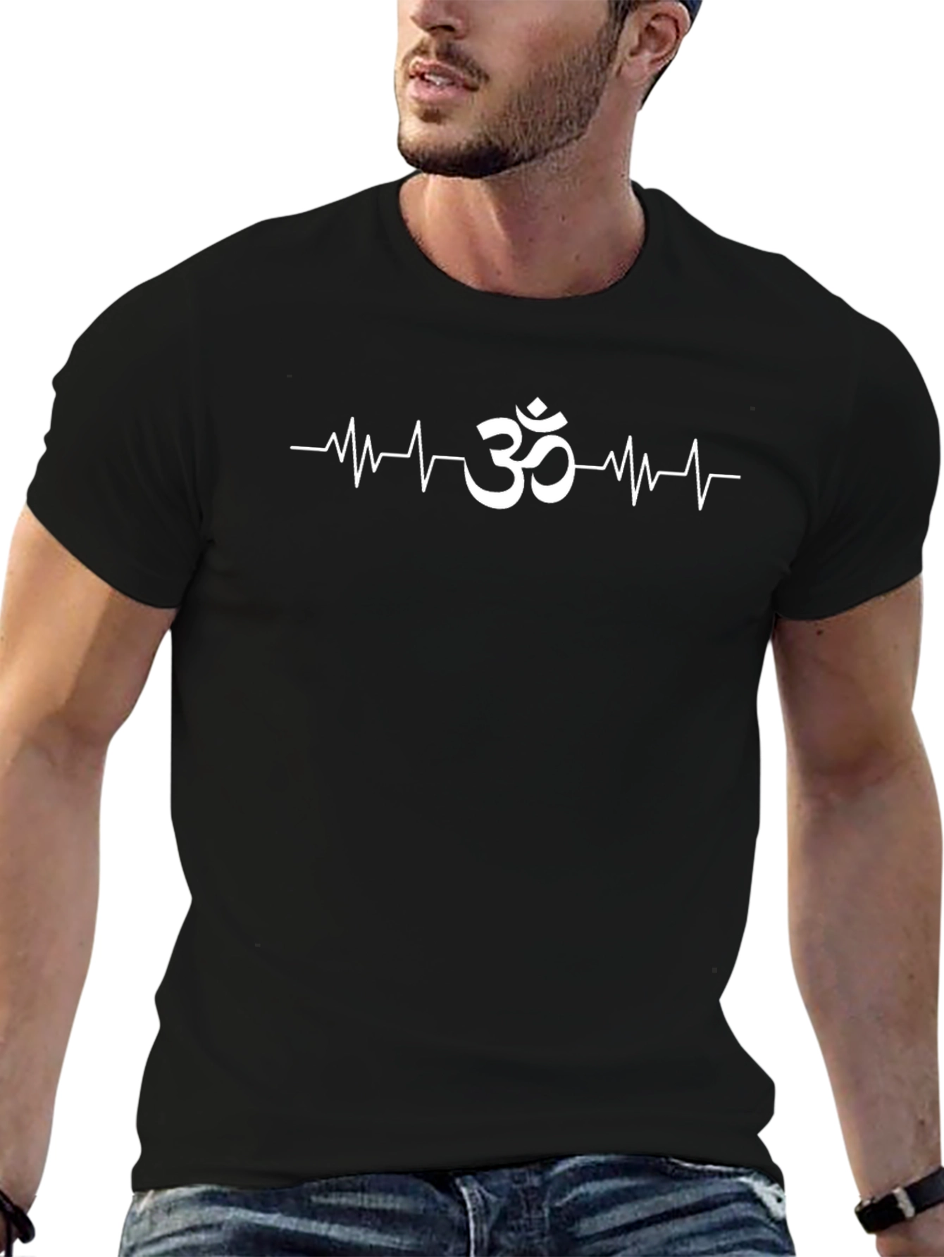 Om Heartbeat Graphic T-Shirt - Stylish & Comfortable